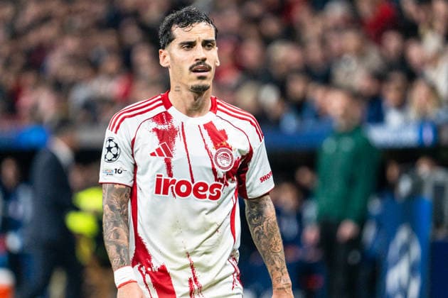 UEFA Champions League 2025 2026 Bayer 04 Leverkusen vs Olympiakos Piraeus, Play Offs second round, Tuesday, 23 02 2026 BayArena Nordrhein Westfalen, Germany Chiquinho Olympiakos Piraeus, 22 Copyright: xCelinaxLeiersx