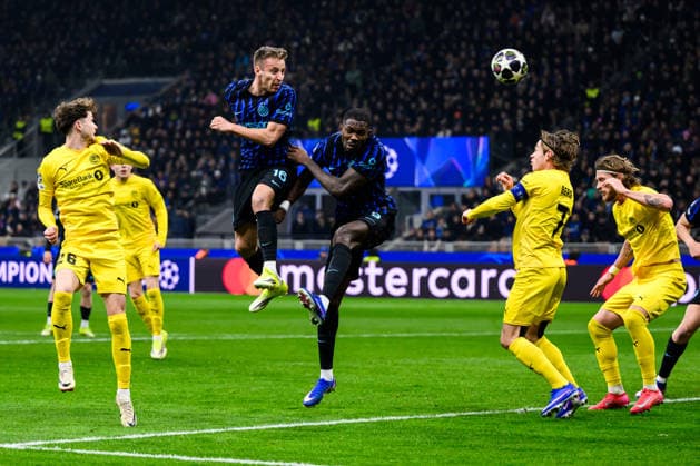 260224 Davide Frattesi of Inter during the UEFA Champions League football match between Inter and Bodo Glimt on February 24, 2026 in Milan Photo Marius Simensen BILDBYRAN COP 238 MM0057 bbeng football fotball fotboll soccer uefa champions league mesterligaen bodo glimt inter fc internazionale milano  Copyright: MARIUSxSIMENSEN BB260224BB419