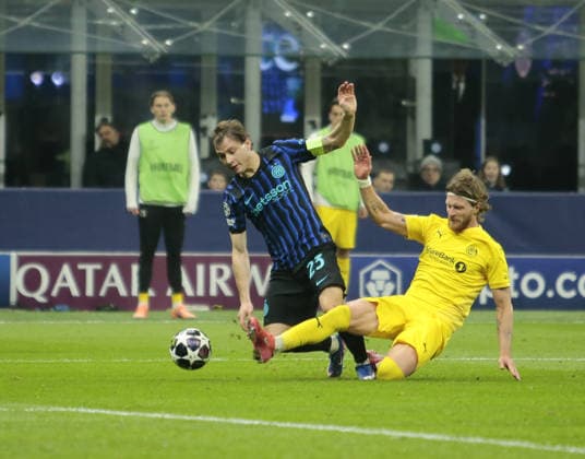Nicolo Barella of FC Inter during the Uefa Champions League, second leg play-off, season 2025-2026, football match between, FC Internazionale Milano v Fotballklubben Bodo Glimt on 24 February 2026 at â?? Giuseppe Meazza Stadium, San Siro, Milan, Italy Photo Nderim Kaceli  Copyright: xNderimxKaceli IPAxSportx xipa-agency.netx xx IPA_71979343 IPA_Agency_IPA71979343