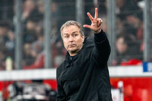 UEFA Champions League 2025 2026 Bayer 04 Leverkusen vs Olympiakos Piraeus, Play Offs Second Round, Tuesday, 23 02 2026 BayArena Nordrhein Westfalen, Germany Kasper Hjulmand Head Coach Copyright: xCelinaxLeiersx