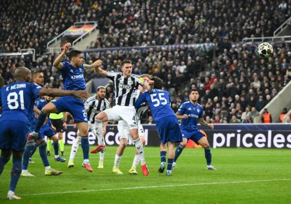 Sven Botman of Newcastle United scores their third goal Newcastle United v Qarabag, UEFA Champions League, Knockout Round Play-Offs, Second Leg, Football, St James Park, Newcastle, UK - 24 Feb 2026Newcastle St James Park Azerbaijan EDITORIAL USE ONLY No use with unauthorised audio, video, data, fixture lists, club league logos or live services. Online in-match use limited to 120 images, no video emulation. No use in betting, games or single club league player publications. Copyright: xRichardxLee Shutterstockx 16693044bj