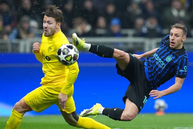 Inter Milan s Davide Frattesi during the Uefa Champions League soccer match between Inter and Bodo Glimt at the San Siro Stadium in Milan , north Italy - Tuesday , February 24 , 2026. - Soccer .  Copyright: xSpada LaPressex