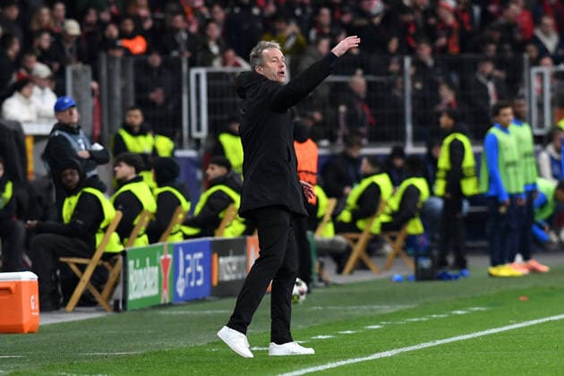 Coach Kasper Hjulmand Bayer 04 Leverkusen gestures, gestures during the UEFA Champions League 2025 26, Play offs, second leg match between Bayer 04 Leverkusen and Olympiakos Piraeus, BayArena on February 24, 2026 in Leverkusen, Germany Photo by Ralf Treese DeFodi Images Coach Kasper Hjulmand Bayer 04 Leverkusen gestures during the UEFA Champions League 2025 26 League Knockout Play off Second Leg match between Bayer 04 Leverkusen and Olympiacos FC at BayArena on February 24, 2026 in Leverkusen, Germany Photo by Ralf Treese DeFodi Images