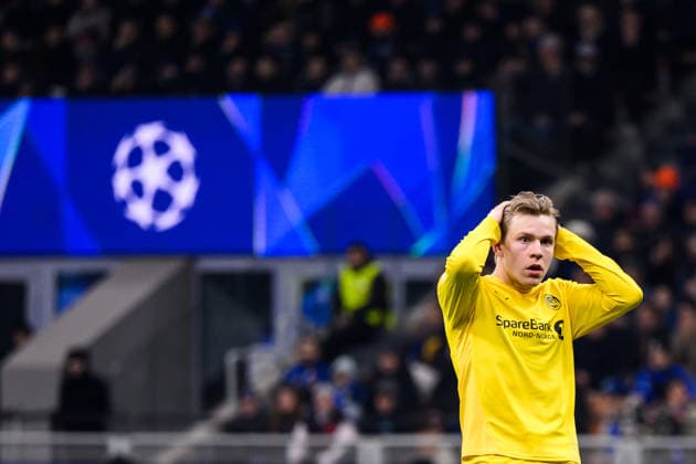 260224 Jens Petter Hauge of Bodo Glimt during the UEFA Champions League football match between Inter and Bodo Glimt on February 24, 2026 in Milan Photo Marius Simensen BILDBYRAN COP 238 MM0057 bbeng football fotball fotboll soccer uefa champions league mesterligaen bodo glimt inter fc internazionale milano  Copyright: MARIUSxSIMENSEN BB260224BB509