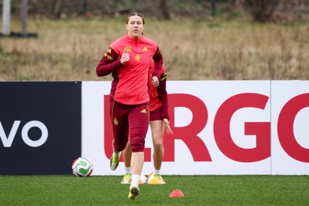 Frankfurt am Main, Germany February 24, 2026 Preparation for the womens World Cup qualifier Germany vs Slovenia Training In the picture Larissa Mühlhaus Muehlhaus Germany Copyright: HMBxMedia MadeleinexFantini