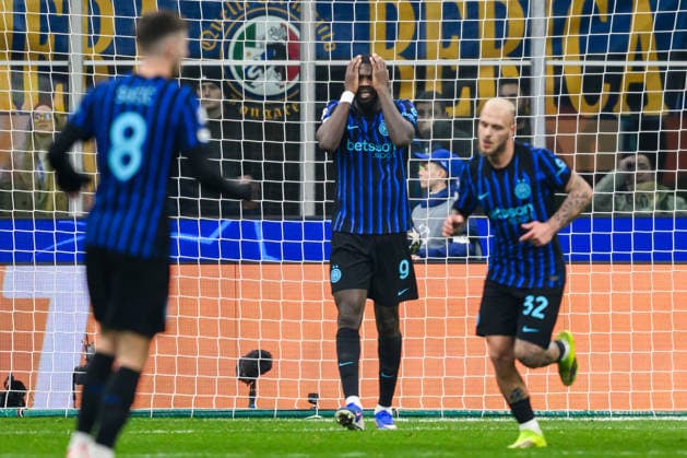 260224 Marcus Thuram of Inter looks dejected during the UEFA Champions League football match between Inter and Bodo Glimt on February 24, 2026 in Milan Photo Marius Simensen BILDBYRAN COP 238 MM0057 bbeng football fotball soccer uefa champions league mesterligaen bodo glimt inter fc internazionale milano depp  Copyright: MARIUSxSIMENSEN BB260224BB520