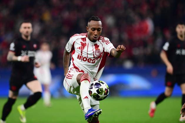 UEFA Champions League - Bayer 04 Leverkusen vs Olympiacos FC - Gelson Martins of Olympiacos FC in action during the UEFA Champions League Play-Offs 2nd leg soccer match between Bayer 04 Leverkusen and Olympiacos FC in BayArena, Leverkusen, Germany, on 24 February 2026. IMAGO ONE INCH PRODUCTIONS LEVERKUSEN GERMANY Copyright: xONExINCHxPRODUCTIONSx 6868597