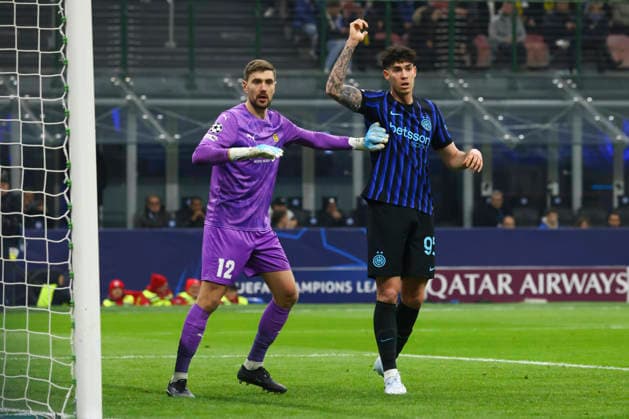 FC Internazionale Milano v FK Bodo Glimt - UEFA Champions League 2025 26 League Knockout Play-off Second Leg Nikita Haikin and Alessandro Bastoni are in action during the UEFA Champions League 2025 26 League Knockout Play-off Second Leg match between FC Internazionale Milano and FK Bodo Glimt at Giuseppe Meazza stadium in Milano, Italy, on February 24, 2026. Milano Milano Italy  Copyright: xMairoxCinquettix originalFilename:cinquetti-fcintern260224_npPeQ.jpg