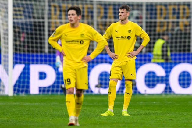 260224 Odin Bjortuft of Bodo Glimt during the UEFA Champions League football match between Inter and Bodo Glimt on February 24, 2026 in Milan Photo Marius Simensen BILDBYRAN COP 238 MM0057 bbeng football fotball soccer uefa champions league mesterligaen bodo glimt inter fc internazionale milano  Copyright: MARIUSxSIMENSEN BB260224BB528