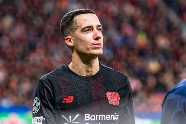 UEFA Champions League 2025 2026 Bayer 04 Leverkusen vs Olympiakos Piraeus, Play Offs second leg, Tuesday, 23 02 2026 BayArena Nordrhein Westfalen, Germany Lucas Vazquez 21 Injury out injured Copyright: xCelinaxLeiersx