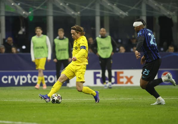 Patrick Berg of FK Bodo Glimt during the Uefa Champions League, second leg play-off, season 2025-2026, football match between, FC Internazionale Milano v Fotballklubben Bodo Glimt on 24 February 2026 at â?? Giuseppe Meazza Stadium, San Siro, Milan, Italy Photo Nderim Kaceli  Copyright: xNderimxKaceli IPAxSportx xipa-agency.netx xx IPA_71981453 IPA_Agency_IPA71981453