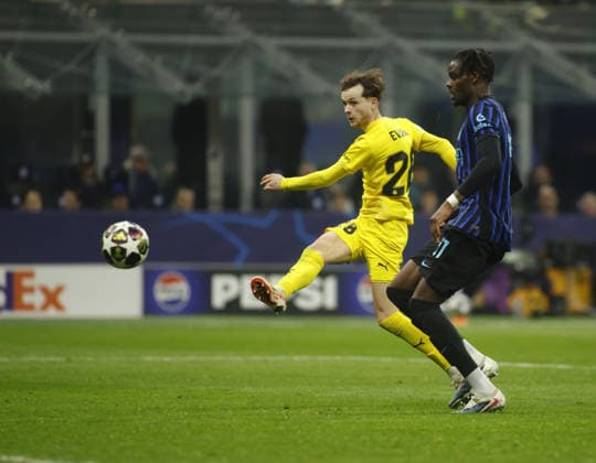 Hakon Evjen of FK Bodo Glimt scoring a goal during the Uefa Champions League, second leg play-off, season 2025-2026, football match between, FC Internazionale Milano v Fotballklubben Bodo Glimt on 24 February 2026 at â?? Giuseppe Meazza Stadium, San Siro, Milan, Italy Photo Nderim Kaceli  Copyright: xNderimxKaceli IPAxSportx xipa-agency.netx xx IPA_71981553 IPA_Agency_IPA71981553