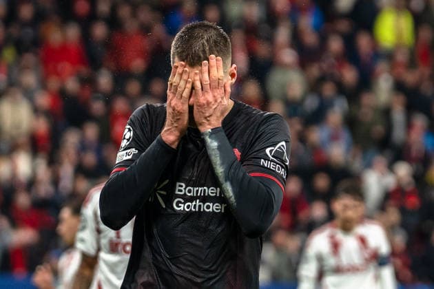 UEFA Champions League 2025 2026 Bayer 04 Leverkusen vs Olympiakos Piraeus, Play Offs second round, Tuesday, 23 02 2026 BayArena Nordrhein Westfalen, Germany Patrik Schick 14 Copyright: xCelinaxLeiersx
