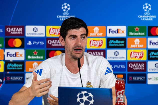 FBL Uefa Champions League 2025 26 Real Madrid SL Benfica, Press conference Thibaut Courtois of Real Madrid speaks to journalists Copyright: HMBxMedia CarlosxSilva