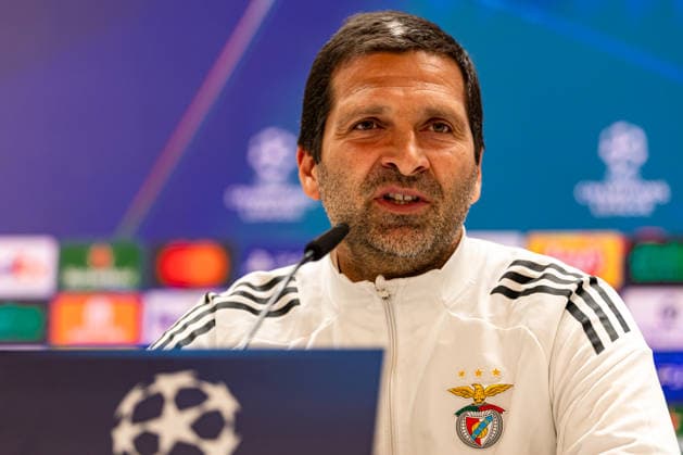 FBL Uefa Champions League 2025 26 Real Madrid SL Benfica, Press conference Head Assistant Coach João Tralhão of SL Benfica speaks to journalists Copyright: HMBxMedia CarlosxSilva