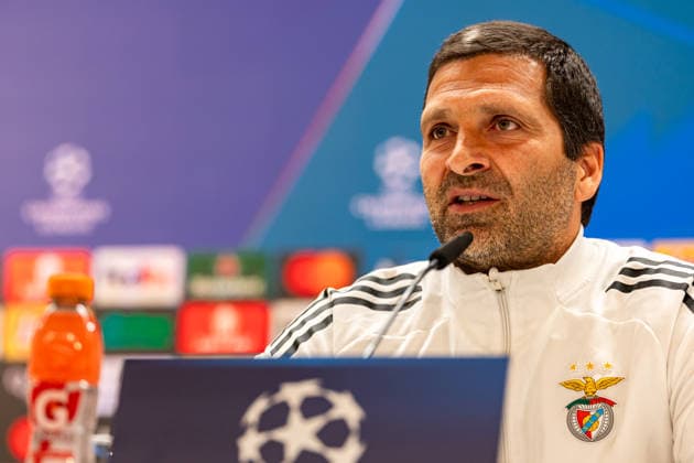 FBL Uefa Champions League 2025 26 Real Madrid SL Benfica, Press conference Head Assistant Coach João Tralhão of SL Benfica speaks to journalists Copyright: HMBxMedia CarlosxSilva