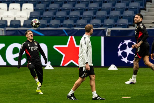 FBL Uefa Champions League 2025 26 Real Madrid SL Benfica, Gianluca Prestianni of Benfica training Copyright: HMBxMedia CarlosxSilva