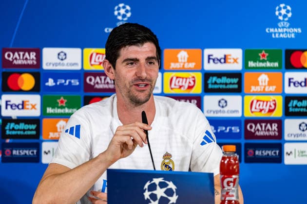FBL Uefa Champions League 2025 26 Real Madrid SL Benfica, Press conference Thibaut Courtois of Real Madrid speaks to journalists Copyright: HMBxMedia CarlosxSilva