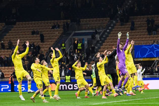 FC Internazionale v FK Bodo Glimt - UEFA Champions League Players of FK Bodo Glimt celebrate the victory at the end of the UEFA Champions League 2025 26 knockout phase play-off second leg football match between FC Internazionale and FK Bodo Glimt. Milan Copyright: xNicolòxCampox