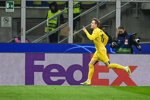 CALCIO - UEFA Champions League - Inter - FC Internazionale vs FK Bodo Glimt JENS PETTER HAUGE of FK Bodo Glimt celebrating after a goal during the UEFA Champions League 2025 2026 Knockout Play-off Second Leg between Inter FC Internazionale and FK Bodo Glimt, 24 of February 2026, at Giuseppe Meazza San Siro Siro stadium in Milan, Italy Milan Italy  Copyright: xIPAxSport ABACAx