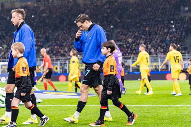 Piotr Zielinski seen during UEFA Champions League knock out game between teams of Internazionale Milano and Bodo Glimt (Kazimierz Koper Ball Raw Images) Milan Stadio Giuseppe Meazza Italy Copyright: xKazimierzxKoperx Kazimierzkoperinterbodo2526-49
