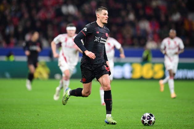 Bayer 04 Leverkusen v Olympiacos - UEFA Champions League LEVERKUSEN, GERMANY - FEBRUARY 24: Patrik Schick of Bayer 04 Leverkusen in action during the UEFA Champions League play-off match between Bayer 04 Leverkusen and Olympiacos at BayArena in Leverkusen, Germany, on February 24, 2026. Hesham Elsherif Anadolu Leverkusen Germany. Editorial use only. Please get in touch for any other usage.  Copyright: x2026xAnadoluxHeshamxElsherifx
