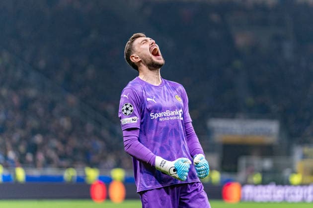Nikita Haikin seen during UEFA Champions League knock out game between teams of Internazionale Milano and Bodo Glimt (Kazimierz Koper Ball Raw Images) Milan Stadio Giuseppe Meazza Italy Copyright: xKazimierzxKoperx Kazimierzkoperinterbodo2526-71