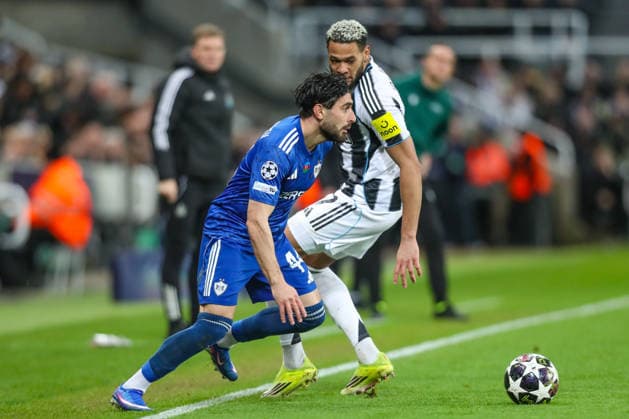 Newcastle United v QarabaÄü FK, UEFA Champions League Joelinton Of Newcastle United battles with Elvin Jafarguliyev of Qarabag FK during the Newcastle United v QarabaÄü FK UEFA Champions League Play-Offs 2nd Leg match at St. James Park, Newcastle Upon Tyne, England on 24 February 2026 Credit: Lee Keuneke Every Second Media Editorial use only. All images are copyright Every Second Media Limited. No images may be reproduced without prior permission. Copyright: xIMAGO EveryxSecondxMediax ESM-1821-0126 LeexKeunekex xEveryxSecondxMediax