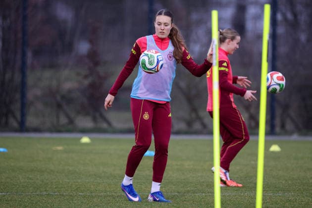 Frankfurt am Main, Germany February 24, 2026 Preparation for the womens World Cup qualifier Germany vs Slovenia Training of the U23 womens national soccer team In the picture Mara Alber U23 Germany Copyright: HMBxMedia MadeleinexFantini