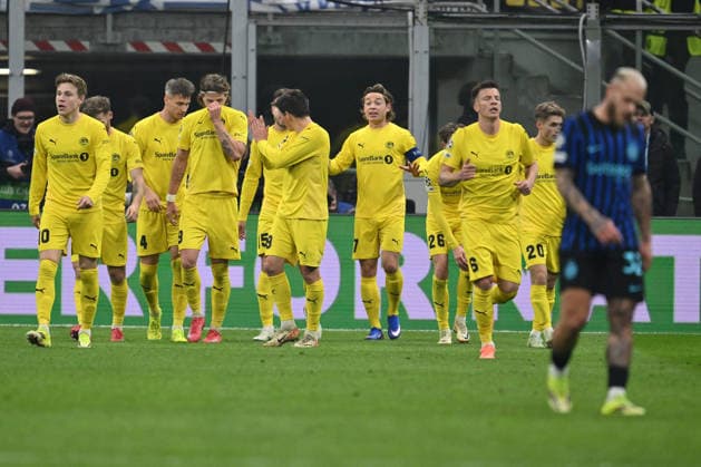Hakon Evjen of FK Bodo Glimt celebrates after scoring the goal of 0-2 during the UEFA Champions League 2025 26 League Knockout Play-off Second Leg match between F.C. Inter and FK Bodo Glimt at the San Siro Stadium on February 24, 2026 in Milan, Italy.  Copyright: xDomenicoxCippitelli IPAxSportx xipa-agency.netx xx IPA_71981557 IPA_Agency_IPA71981557