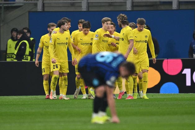 CALCIO - UEFA Champions League - Inter - FC Internazionale vs FK Bodo Glimt Jens Petter Hauge of FK Bodo Glimt celebrates after scoring the goal of 0-1 during the UEFA Champions League 2025 26 League Knockout Play-off Second Leg match between F.C. Inter and FK Bodo Glimt at the San Siro Stadium on February 24, 2026 in Milan, Italy. Milan Italy  Copyright: xIPAxSport ABACAx