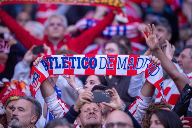 February 24, 2026, Madrid, Madrid, Spain: MADRID, SPAIN - FEBRUARY 24: Atletico de Madrid fans are seen during the UEFA Champions League 2025 26 Knockout match second lag between Atletico de Madrid and Club Brugge KV, at Riyadh Air Metropolitano Stadium on February 23, 2026 in Madrid, Spain Madrid Spain - ZUMAl192 20260224_zsp_l192_090 Copyright: xMiguelxLemosx