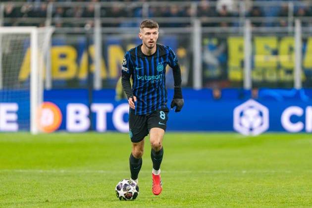 Petar Sucic seen during UEFA Champions League knock out game between teams of Internazionale Milano and Bodo Glimt (Kazimierz Koper Ball Raw Images) Milan Stadio Giuseppe Meazza Italy Copyright: xKazimierzxKoperx Kazimierzkoperinterbodo2526-139
