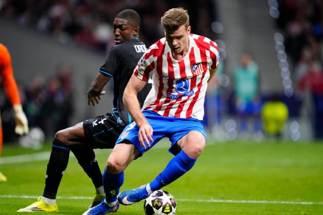 Atletico de Madrid v Club Brugge KV - UEFA Champions League 2025 26 League Knockout Play-off Second Leg Alexander Sorloth centre-forward of Atletico de Madrid and Norway and Carlos Forbs left winger of Brugge and Portugal during the UEFA Champions League 2025 26 League Knockout Play-off Second Leg match between Atletico de Madrid and Club Brugge KV at Estadio Riyadh Air Metropolitano on February 24, 2026 in Madrid, Spain. Madrid Spain  Copyright: xJosexBretonx originalFilename:bretonhernandez-atletico260224_npqeN.jpg
