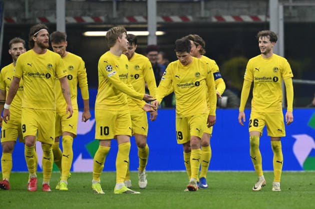 Hakon Evjen of FK Bodo Glimt celebrates after scoring the goal of 0-2 during the UEFA Champions League 2025 26 League Knockout Play-off Second Leg match between F.C. Inter and FK Bodo Glimt at the San Siro Stadium on February 24, 2026 in Milan, Italy.  Copyright: xDomenicoxCippitelli IPAxSportx xipa-agency.netx xx IPA_71981561 IPA_Agency_IPA71981561