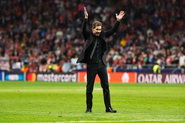 Diego Simeone (Atletico), FEBRUARY 24, 2026 - Football Soccer : Simeone celebrate after winning UEFA Champions League KO play-offs 2nd leg match between Club Atletico de Madrid - Club Brugge KV at the Estadio Metropolitano in Madrid, Spain. Noxthirdxpartyxsales  aflo_321164724