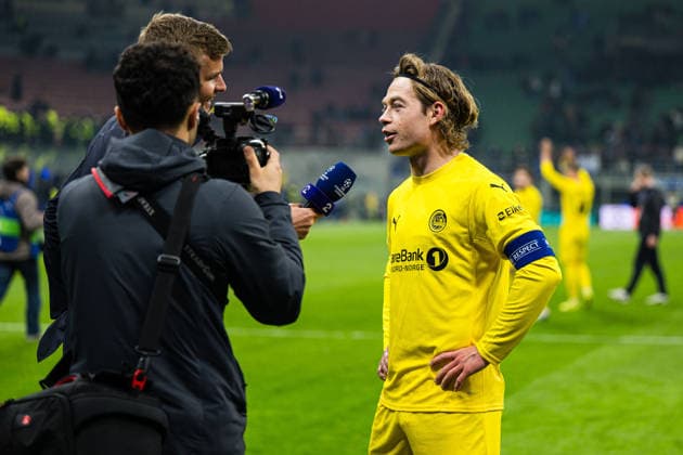 260224 Patrick Berg of Bodo Glimt after the UEFA Champions League football match between Inter and Bodo Glimt on February 24, 2026 in Milan Photo Marius Simensen BILDBYRAN COP 238 MM0057 bbeng bodo glimt fc internazionale milano football fotball fotboll inter mesterligaen soccer uefa champions league  Copyright: MARIUSxSIMENSEN BB260224BB645