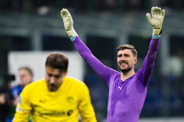 260224 Goalkeeper Nikita Haikin of Bodo Glimt after the UEFA Champions League football match between Inter and Bodo Glimt on February 24, 2026 in Milan Photo Marius Simensen BILDBYRAN COP 238 MM0057 bbeng bodo glimt fc internazionale milano football fotball fotboll inter mesterligaen soccer uefa champions league  Copyright: MARIUSxSIMENSEN BB260224BB646