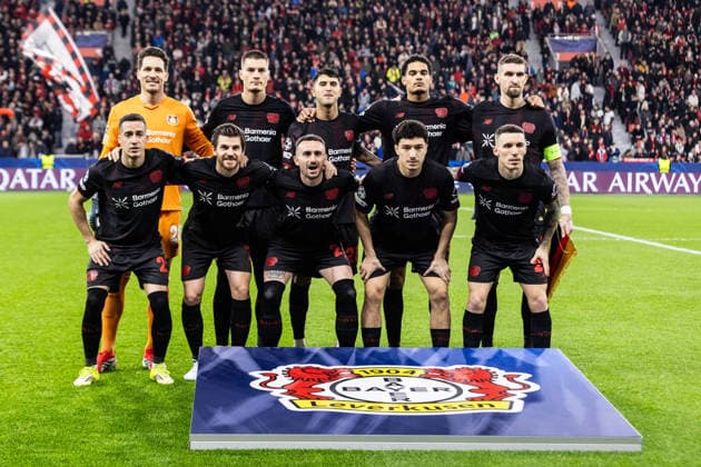 UEFA Champions League Bayer 04 Leverkusen Olympiacos FC 24 02 2026 Team photo Bayer 04 Leverkusen Janis Blaswich Bayer 04 Leverkusen, 28 , Jarell Quansah Bayer 04 Leverkusen, 4 , Jonas Hofmann Bayer 04 Leverkusen, 7 , Robert Andrich Bayer 04 Leverkusen, 8 , Edmond Tapsoba Bayer 04 Leverkusen, 12 , Patrik Schick Bayer 04 Leverkusen, 14 , Alejandro Grimaldo Bayer 04 Leverkusen, 20 , Lucas Vázquez Bayer 04 Leverkusen, 21 , Aleix García Bayer 04 Leverkusen, 24 , Exequiel Palacios Bayer 04 Leverkusen, 25 , Ibrahim Maza Bayer 04 Leverkusen, 30 UEFA Champions League Bayer 04 Leverkusen Olympiacos FC BayArena, Leverkusen 24 02 2026 Copyright: xBEAUTIFULxSPORTS Buriakovx