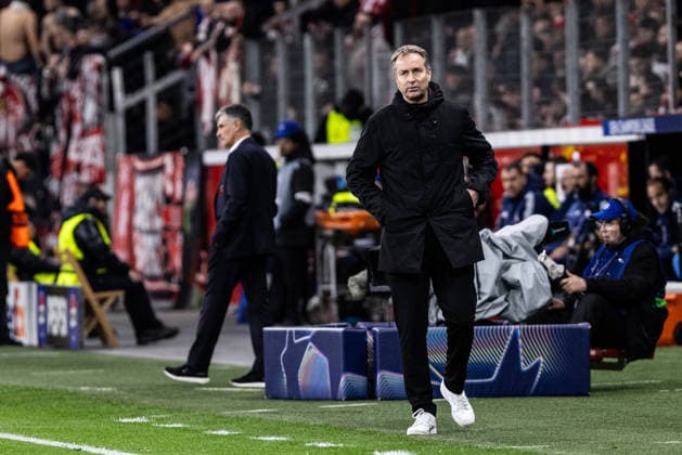 UEFA Champions League Bayer 04 Leverkusen Olympiacos FC 24 02 2026 Kasper Hjulmand Bayer 04 Leverkusen, Head Coach UEFA Champions League Bayer 04 Leverkusen Olympiacos FC BayArena, Leverkusen 24 02 2026 Copyright: xBEAUTIFULxSPORTS Buriakovx