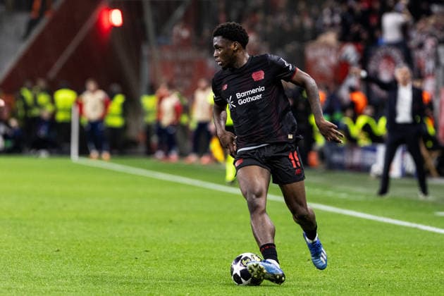 UEFA Champions League Bayer 04 Leverkusen Olympiacos FC 24 02 2026 Ernest Poku Bayer 04 Leverkusen, 19 UEFA Champions League Bayer 04 Leverkusen Olympiacos FC BayArena, Leverkusen 24 02 2026 Copyright: xBEAUTIFULxSPORTS Buriakovx