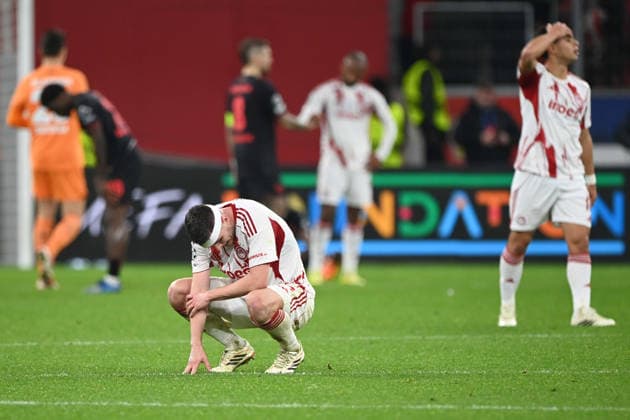 Lorenzo PIROLA PI Disappointment, disappointed, frustration, dejected, Football Champions League, Play Offs, Bayer 04 Leverkusen LEV Olympiakos Piraeus PI 0 0 on 24 02 2026 in Leverkusen Germany UEFA regulations prohibit any use of photographs as image sequences and or quasi video Â