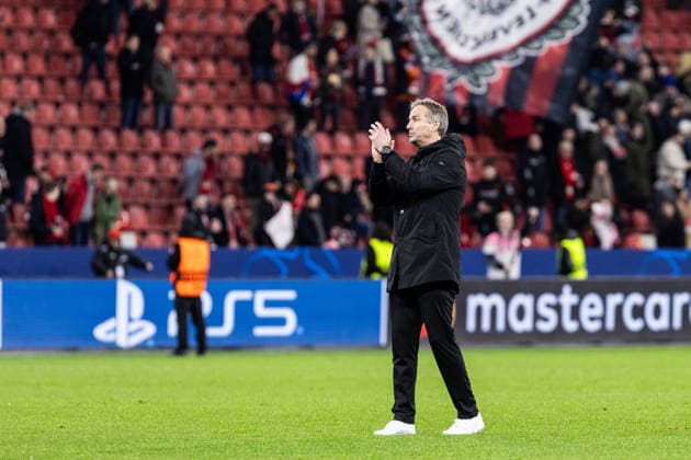 UEFA Champions League Bayer 04 Leverkusen Olympiacos FC 24 02 2026 Kasper Hjulmand Bayer 04 Leverkusen, Head Coach UEFA Champions League Bayer 04 Leverkusen Olympiacos FC BayArena, Leverkusen 24 02 2026 Copyright: xBEAUTIFULxSPORTS Buriakovx