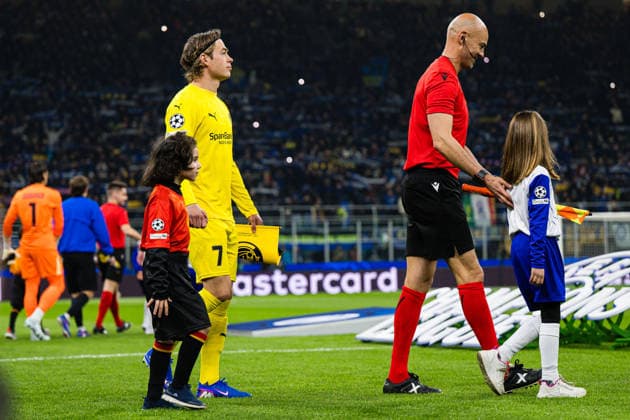 260224 Patrick Berg of Bodo Glimt ahead of the UEFA Champions League football match between Inter and Bodo Glimt on February 24, 2026 in Milan Photo Marius Simensen BILDBYRAN COP 238 MM0057 bbeng bodo glimt fc internazionale milano football fotball fotboll inter mesterligaen soccer uefa champions league  Copyright: MARIUSxSIMENSEN BB260224BB680
