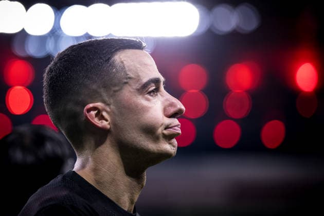 LEVERKUSEN, GERMANY - FEBRUARY 24: Lucas Vazquez of Bayer 04 Leverkusen looks dejected after being substituted due to an injury during the UEFA Champions League 2025 26 League Knockout Play-off Second Leg match between Bayer 04 Leverkusen and Olympiacos FC at BayArena on February 24, 2026 in Leverkusen, Germany. (Photo by Rene Nijhuis) SPO  Copyright: xRenexNijhuis