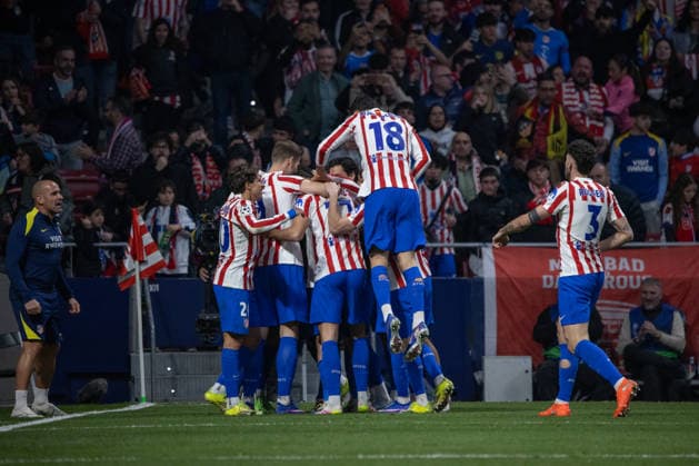 Atlético de Madrid Vs Club Brugge in Madrid - 24 Feb 2026 Atlético de Madrid players celebrate a goal during the UEFA Champions League match between Atlético de Madrid and Club Brugge at the Metropolitano Stadium. Final score: Atlético de Madrid 4 - 1 Club Brugge Madrid Spain Copyright: xDavidxCanalesx xSOPAxImagesx DCUCLATMBrujas260224-121