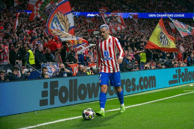 Atlético de Madrid Vs Club Brugge in Madrid - 24 Feb 2026 Antoine Griezmann of Atlético de Madrid seen in action during the UEFA Champions League match between Atlético de Madrid and Club Brugge at the Metropolitano Stadium. Final score: Atlético de Madrid 4 - 1 Club Brugge Madrid Spain Copyright: xDavidxCanalesx xSOPAxImagesx DCUCLATMBrujas260224-179