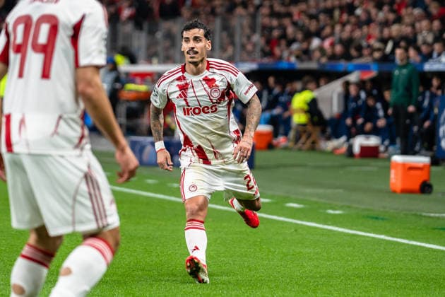 UEFA Champions League 2025 2026 Bayer 04 Leverkusen vs Olympiakos Piraeus, Play Offs second round, Tuesday, 23 02 2026 BayArena Nordrhein Westfalen, Germany Chiquinho Olympiakos Piraeus, 22 Copyright: xCelinaxLeiersx