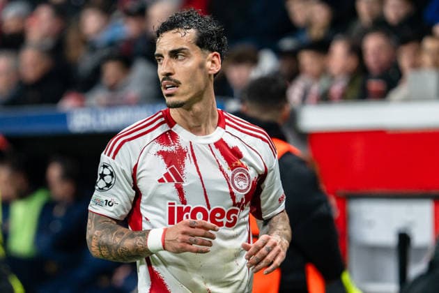 UEFA Champions League 2025 2026 Bayer 04 Leverkusen vs Olympiakos Piraeus, Play Offs second round, Tuesday, 23 02 2026 BayArena Nordrhein Westfalen, Germany Chiquinho Olympiakos Piraeus, 22 Copyright: xCelinaxLeiersx