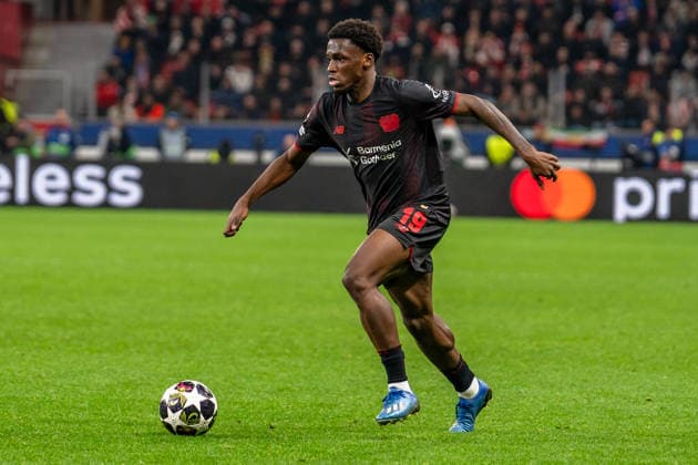 UEFA Champions League 2025 2026 Bayer 04 Leverkusen vs Olympiakos Piraeus, Play Offs second round, Tuesday, 23 02 2026 BayArena Nordrhein Westfalen, Germany Ernest Poku 19 Copyright: xCelinaxLeiersx